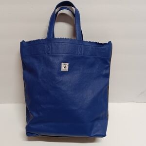 Porter International Unisex Tote Bag w/ Crossbody Strap Royal & Charcoal Gray